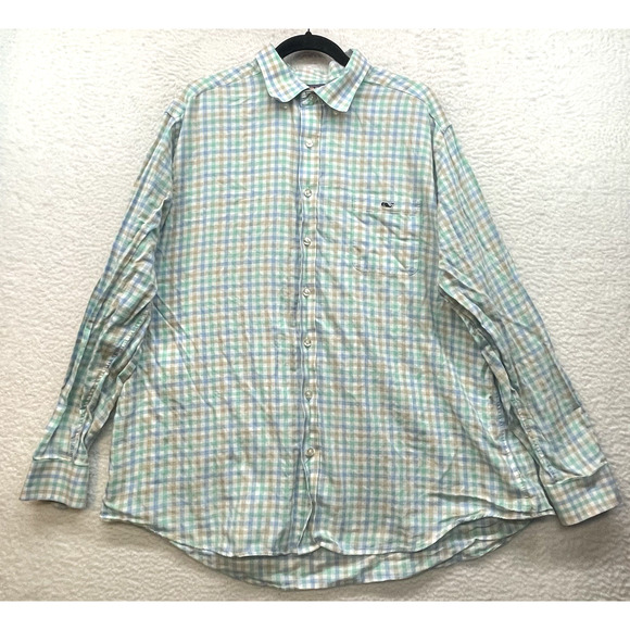 Vineyard Vines Shirt Mens XXL Check Slim Fit Tucker Button Down Preppy Golf - Picture 1 of 11